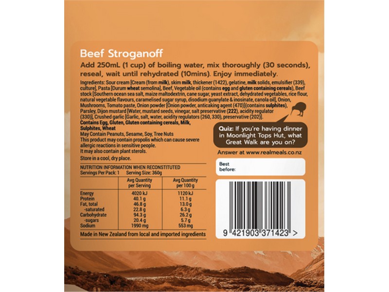 Real Meals Beef Stroganoff