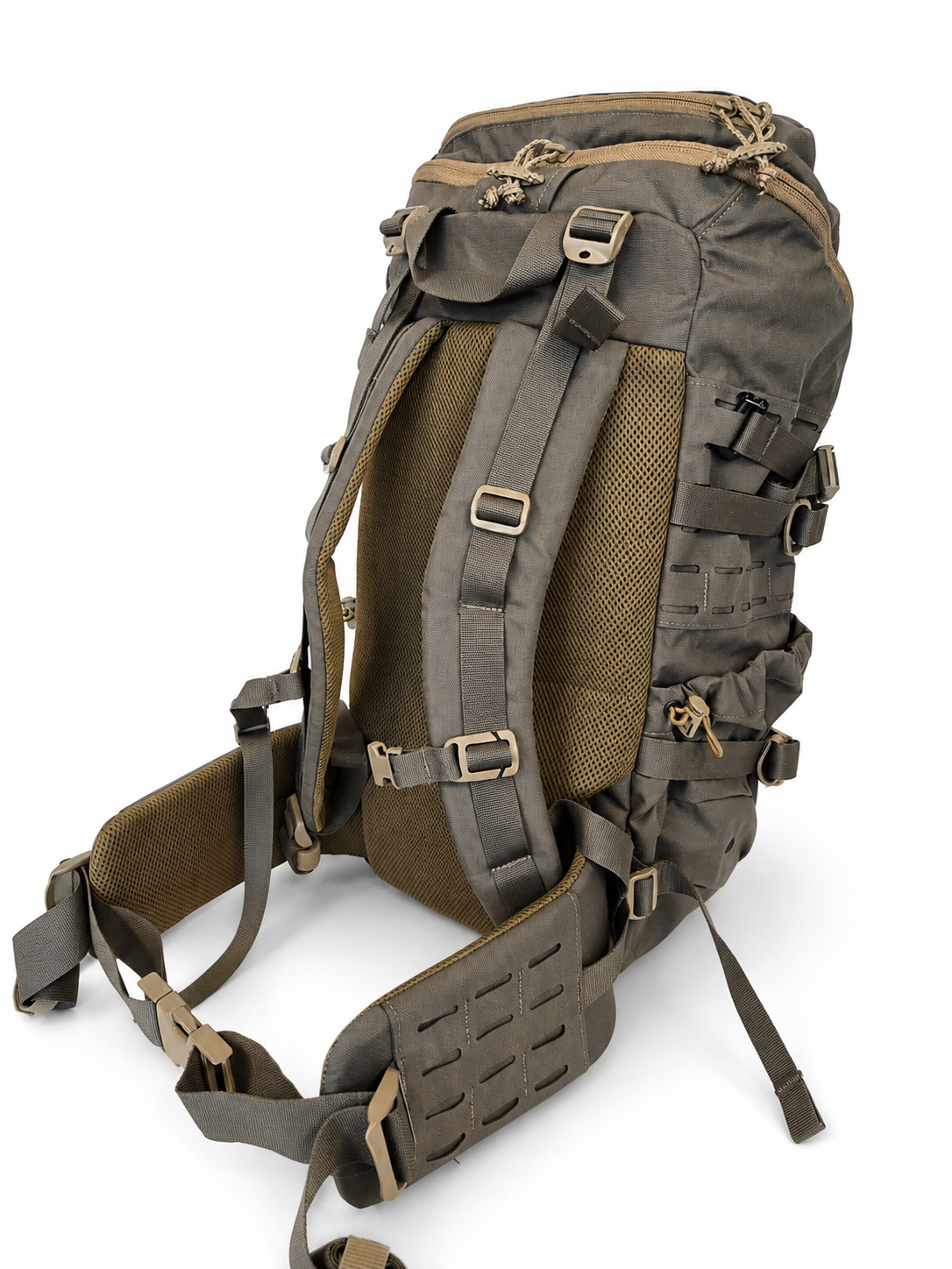 TacKea Pack w/ Overload Panel & Hipbelt – Ranger Green / Coyote Brown