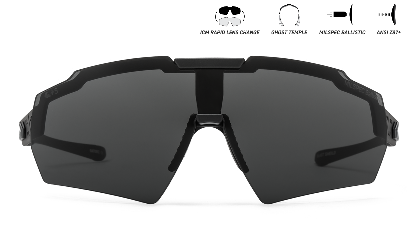 BLASTSHIELD MILSPEC - Ballistic - Black Frame w/ Anti-Fog