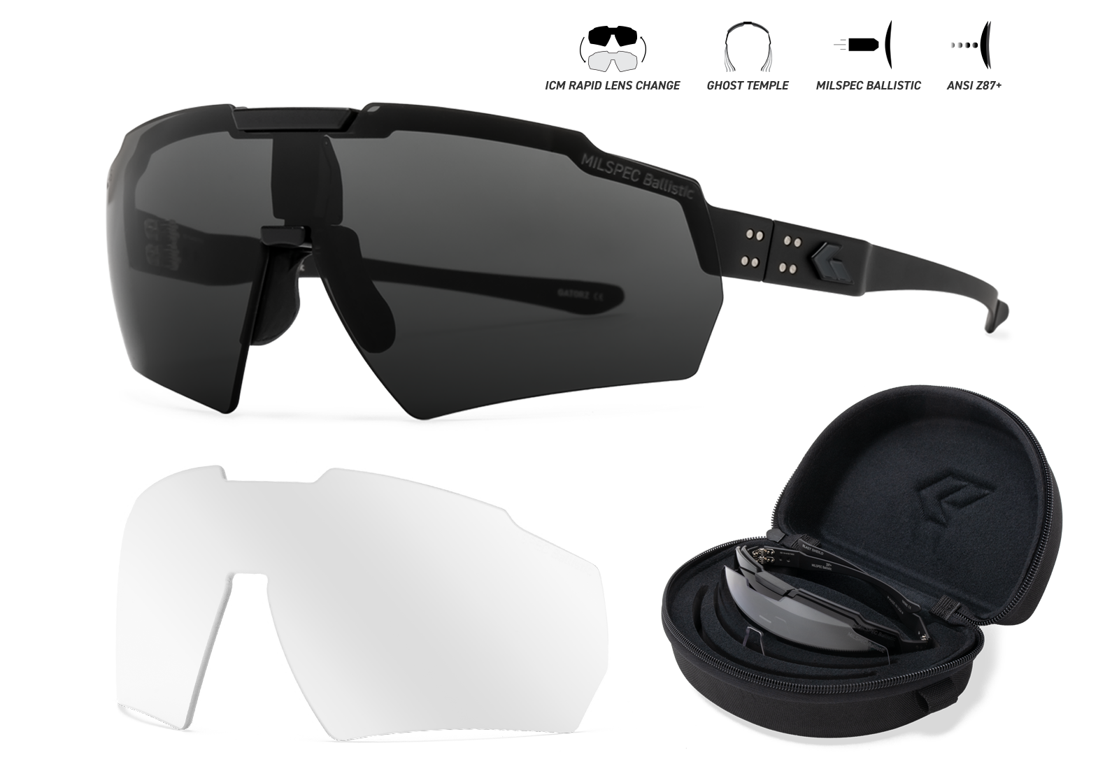 BLASTSHIELD MILSPEC - Ballistic - Black Frame w/ Anti-Fog