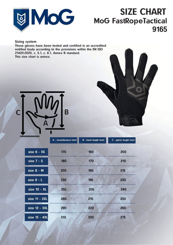 MoG Fast Rope Tactical Glove (Model 9165)